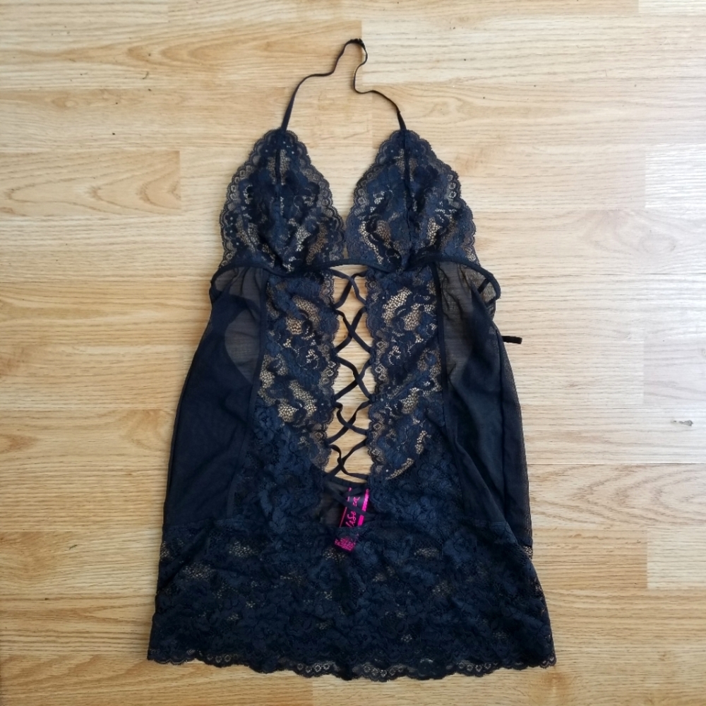 La Senza lace lingerie open back halter S